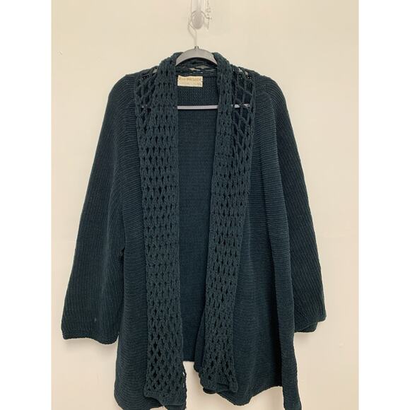 Edel Macbride Donegal Knit Green Cardigan Chenille Ireland Large